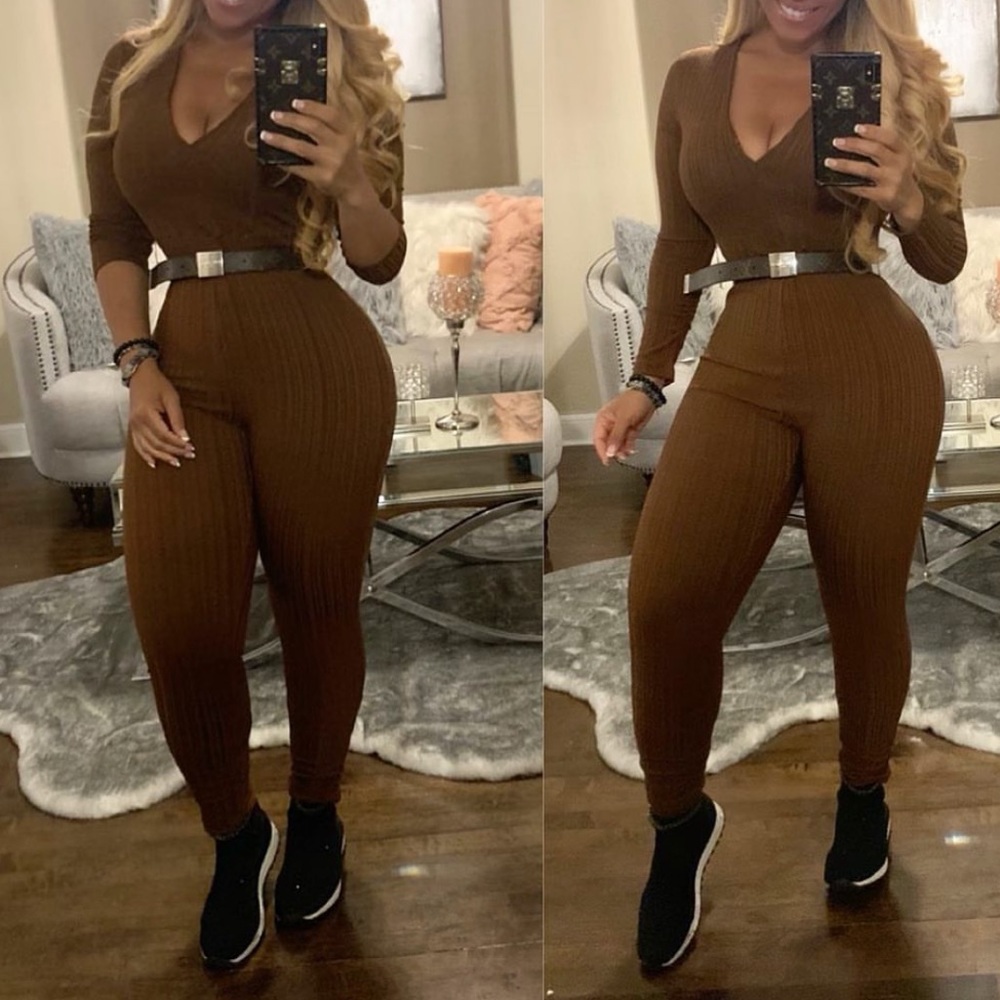 Akira Brown one piece jumpsuit